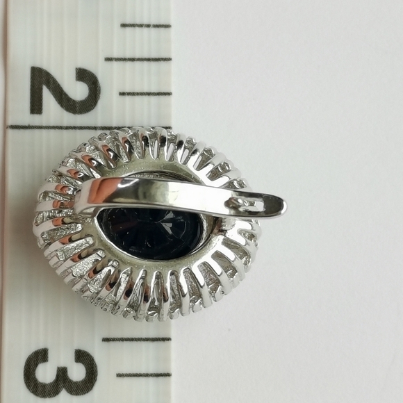 Sapphire Earrings Sterling Silver Omega Back - Picture 14 of 15